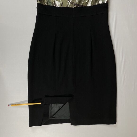 Ann Taylor Sheath Dress Size 8 Empire Waistline Camouflage Pleated Dark Academia - Picture 10 of 16